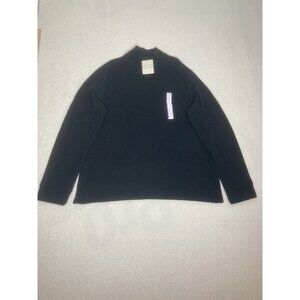 Merona Mens XL Black Pullover Sweater 1/4 Zip Long Sleeves NWT New